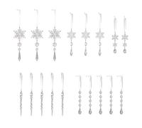 Ldabrye 18pcs Crystal Snowflake Acrylic Holiday Ornament Hanging Decoration For Christmas Tree And Window Display Holiday Tree Decoration