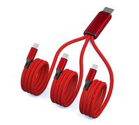 Ldabrye 3 in 1 Multi Cord USB C to 3 USB C Connector Fast Charging Cable for Cell Phones, Tablets and More