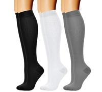 Ldabrye 3 Pairs Compressed Socks with High Elastic Leg Stockings for Promoting Better Circulation and Muscle Recovery Sports Socks