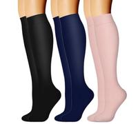 Ldabrye 3 Pairs Compressed Socks with High Elastic Leg Stockings for Promoting Better Circulation and Muscle Recovery Sports Socks