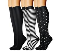 Ldabrye 3 Pairs Compressed Socks with High Elastic Leg Stockings for Promoting Better Circulation and Muscle Recovery Sports Socks