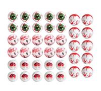 Ldabrye 40 Pcs Halloween Wood Beads Round Bloody Palms Print Scary Eyeballs Pattern for Craft