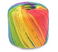 Ldabrye 40g 8 Strands Rainbow Colorful Cotton Lace Yarn Hand Knitting Crochet Thread