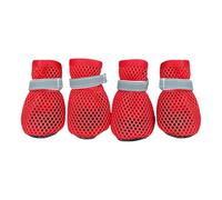 Ldabrye 4Pcs Summers Dog Shoes Breathable for Small Dogs Boot Booties Paw Protectors Puppies Antislip Cats Boot Pet Dog Breathable Net