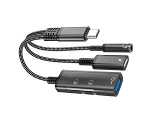 Ldabrye 5 in 1 Type C Adapter for Phone Supporting Memory Card Reader Braided Cable Plug and Play Portable for Keyboards Data Transfer for Keyboards