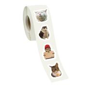 Ldabrye 500Pcs Cats Animal Sticker Adhesive Sealing Labels For Scrapbooking Christmas Card Envelope Party Invitation