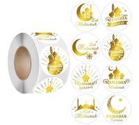 Ldabrye 500pcs Self-Adhesive Round Eid Mubaraks Labels, Party Decorative Stickers, Sealing Stickers