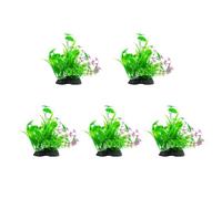 Ldabrye 5PCS Fishtanks Decors Artificial Green Plant with Base Natural Lookings Water Grass for Home Aquariums Ornament Artificial Plant