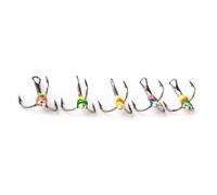 Ldabrye 5Pcs / pack High Carbon Steel Three Jaw Hook Size 6/8 / 10/12 Sinking Baits Fishing for Winter Ice Tool Lures Treble Designs