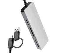 Ldabrye 6 in 1 Plugs Play Card Reader USB3.0 Type C Adapter for MS Multiple Platform Compatibility Fast Speed Data Transfer Reader