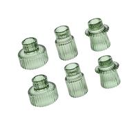 Ldabrye 6pcs Glass Holders Vertical Pattern Elegant Candlestick for Wedding Decoration and Statement Piece Elegant Glass Holders with Modern Shape Candlestick for Home Decoration Parties