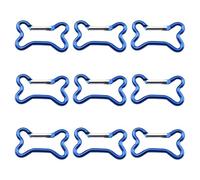 Ldabrye 9Pcs Bone Shaped Spring Clasps Aluminum Alloy Spring Snapping Hook Clip Keyring Metal Carabiner Keychains Buckle Hardware Keychains Clip Outdoor Camping Keyring Hook