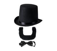 Ldabrye Abrahams Lincolns Costume Hat With Beard Necktie Halloween Presidents Day Outfits Lincolns Birthday Patriotic Costume Abrahams