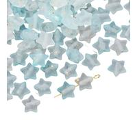 Ldabrye Acrylic Five Point Star Bead with Gold Gradient Color Decorative Charm for Crafting Jewelry Accessories Colorful Star Shaped Bead for Phone Accessories