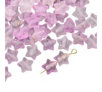 Ldabrye Acrylic Five Point Star Bead with Gold Gradient Color Decorative Charm for Crafting Jewelry Accessories Colorful Star Shaped Bead for Phone Accessories