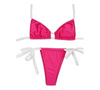 Ldabrye Adjustable Swimsuit Set Comfortable Women ' s Beachwear Side Tied Triangle Thong with Bra for Beach Pool Activity Comfortable Swimwear