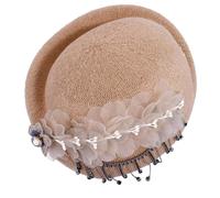 Ldabrye Aircrew Hat Embellished Adjustable Headwear Soft Fabric British Aesthetic Flower Fringe Vintage British Berets Hat Multicolor Fashion Berets