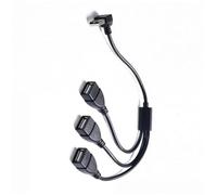 Ldabrye Angled USB Male to Triple Female Extension Cable Allowing Charging and Data Transfer for Phones Tablets Keyboards Car USB Splitter