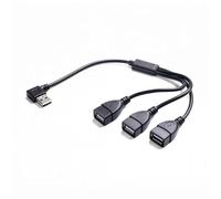 Ldabrye Angled USB Male to Triple Female Extension Cable Allowing Charging and Data Transfer for Phones Tablets Keyboards Car USB Splitter