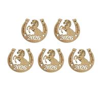 Ldabrye Artistic Wood Horseshoe Shape Unpainted Fridge Magnet 2026 Year of Horse Ornament for Decoration and Small Items Display Unpainted Wood Sticker