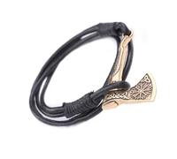 Ldabrye Axes Wrap Leather Accessories Silver/Gold Color Bangle Unisex Wristband Stylish Gothic Styles Jewelry Unisex Bangle