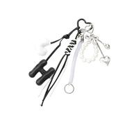 Ldabrye Braided Rope Keychain Pearls Heart Bag Pendant Charm Fashion Backpack Accessories for Handbag Purse Decorations Gifts Bag Pendant Charm