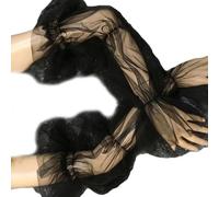 Ldabrye Bridal Arm Sleeve Tulle Puff Sleeves for Bridal Bridesmaids Long Fingerless Gloves for Wedding Prom Dancing Parties Bridal Sleeves