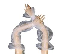 Ldabrye Bridal Arm Sleeve Tulle Puff Sleeves for Bridal Bridesmaids Long Fingerless Gloves for Wedding Prom Dancing Parties Bridal Sleeves