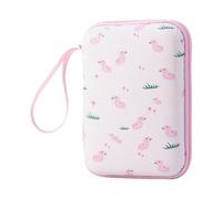 Ldabrye Bright Cartoon Pattern Organizers Bag with Grids Compartments Smooth Zippers Portable for Office Travel Cartoon Design EVA Storage Case