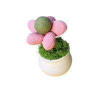 Ldabrye Catnips Ball Potted Plant Toy Flower Pots Shape Cats Chewing and Playing Entertainment Teaser for Fun Flower Pots
