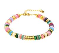 Ldabrye Colorful Natural Stone Beads Handmade Bangle Bohemia Beaded Wristchain Jewelry Women