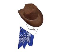 Ldabrye Contemporary Cowgirls Costume Hat With Matching Bandana Breathable Fabric For Kids Parties School Event Cowboy Hats And Bandana Set