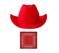 Ldabrye Contemporary Cowgirls Costume Hat With Matching Bandana Breathable Fabric For Kids Parties School Event Cowboy Hats And Bandana Set