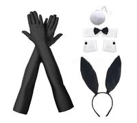 Ldabrye Cosplay Animes Costume Set Ears Headband Bowtie Tail Masquerades Party Dress Up Suit Comics Show Women Outfit Halloween Party Costume