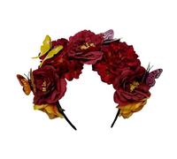 Ldabrye Cosplay Fairy Headband with Realistic Butterfly Decors Ethnic Headband for Bride Flower Crown for Wedding Party Headband Wedding Headbands for Woman