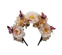 Ldabrye Cosplay Fairy Headband with Realistic Butterfly Decors Ethnic Headband for Bride Flower Crown for Wedding Party Headband Wedding Headbands for Woman