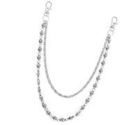 Ldabrye Customizable Punk Styles Jeans Chain Alloy Iron Double Layer Waist Hip Hop Fashion Clothes Accessory Punk Rock Belt for Men Women