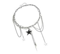Ldabrye Cutout Star Pendant Necklace Versatile Layering Accessory for Streetwear Lightweight Alloy Women's Fashion Jewelry Versatile Everyday Necklace