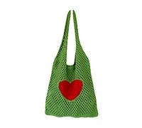 Ldabrye Delicate Handbag Heart Knitted Bag Hollow Shoulder Bag Large Capacity Tote Stray All-match For Street Handbag