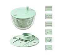 Ldabrye Double Capacity Salad Spinner Food Grade Stainless Steels Hand Cranked Dryer For Fruits Vegetable Kitchen Gadget Double Layer Salad Spinner