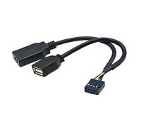 Ldabrye Efficient Front Type C Port USB+Type E Adapter Converts 9PIN to USB2.0 for Versatility Computer Connection Wire 15cm USB Splitter Cable