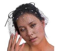 Ldabrye Elegant Bowknot Mesh Veil Headband For Bride 1920s Theme Party Costume Props Hairband For Formal Event And Wedding Party Women’s Fashion Veil