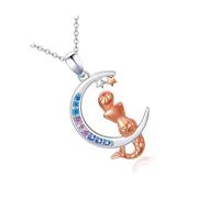 Ldabrye Elegant Crescents Moons Trees of Life Necklace Mother ' s Day Present Kirsite Adjustable Chain for Women Sturdy Plated Alloy Necklace