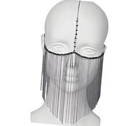 Ldabrye Elegant Crystal Bead Tassels Face Jewelry with Adjustable Metal Chain for Parties Weddings and Special Event Unique Crystal Beaded Face Ornament Gift