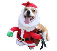 Ldabrye Entertaining Dog Jumpsuits Machine Washable Pet Holiday Costume for Christmas and New Year Party Gathering Photo Suit Pet Outfit for Various Occasion