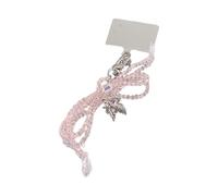 Ldabrye Fashion Bowknot Charm Crystal Butterfly Pendant Keychain Phone Lanyard Cellphone Hanging Rope for Women Bowknot Hanging Pendant
