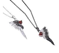 Ldabrye Fashionable Black and White Love Necklace Featuring Contrasting Wing Charm Trendy Statement Pieces Angelic Devil Wing Necklace