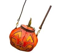 Ldabrye Fashionable Crossbody Bag Unique Pumpkin Design Lightweight Shoulder Practical Halloween Handbag for Women Girls Pumpkin Women Fashion PU Handbag