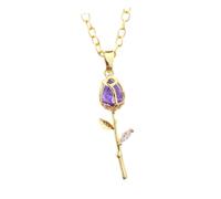Ldabrye Fashionable Delicate Tulips Design Necklace In Gold With Crystals Accent Ideal For Daily Wear Or Parties Supplies Wedding Statement Necklace
