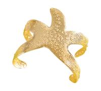 Ldabrye Fashionable Geometric Sea Star Armlet Silver Gold Tone Bangle Unique Sea Star Wristband for Women Opening Arm Band